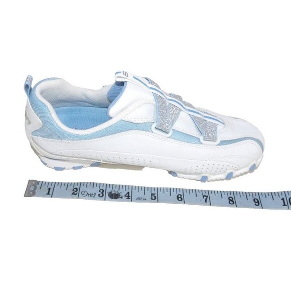 SKECHERS white & blue Chickadee sneakers hook & loop closure women's size 4 NEW - Picture 7 of 8
